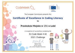 Europejski Certyfikat Doskonałości Codeweek 2021